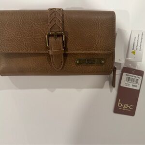 B.O.C Tan Leather Buckle Wallet